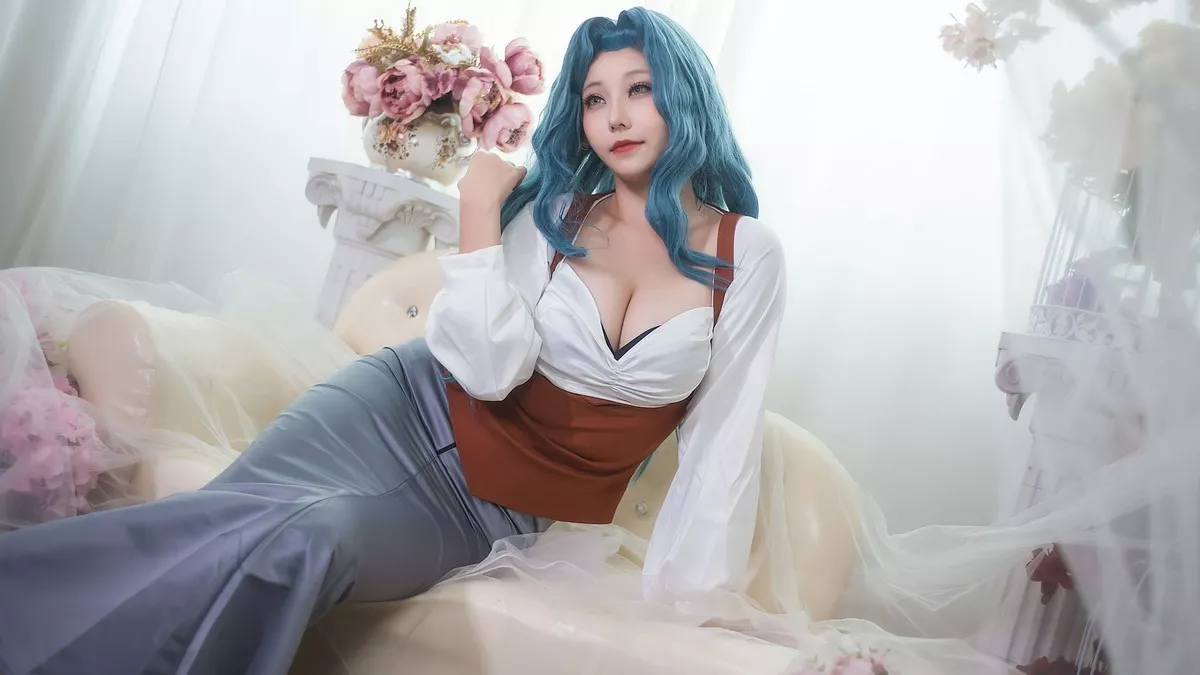 COS福利萌妹菌烨tako安玛丽主题私房性感黑色内衣秀完美身材迷人写真20P