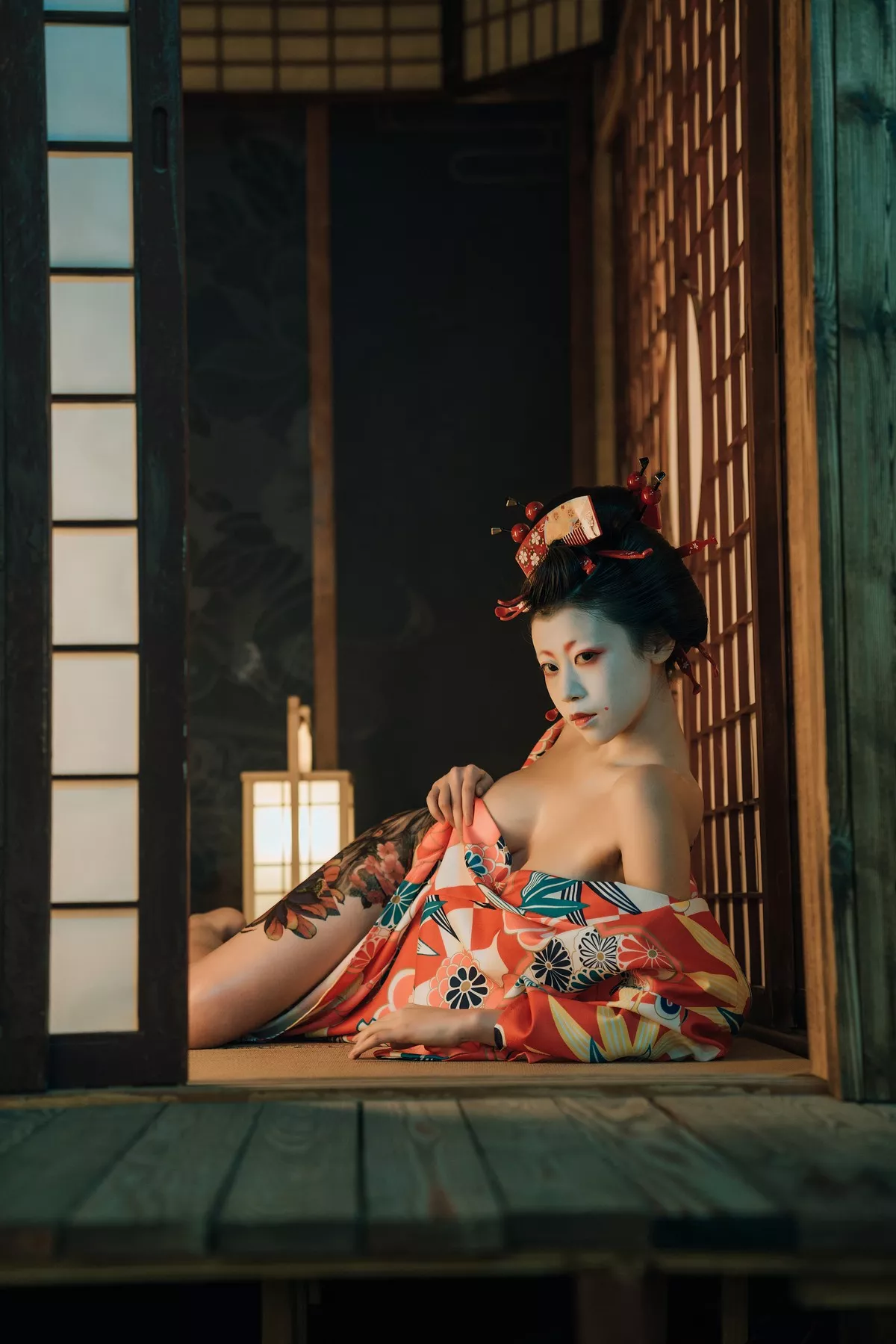 萌妹奈汐酱nice艺妓回忆录主题日系风格装扮私房半脱露傲人豪乳诱惑写真39P