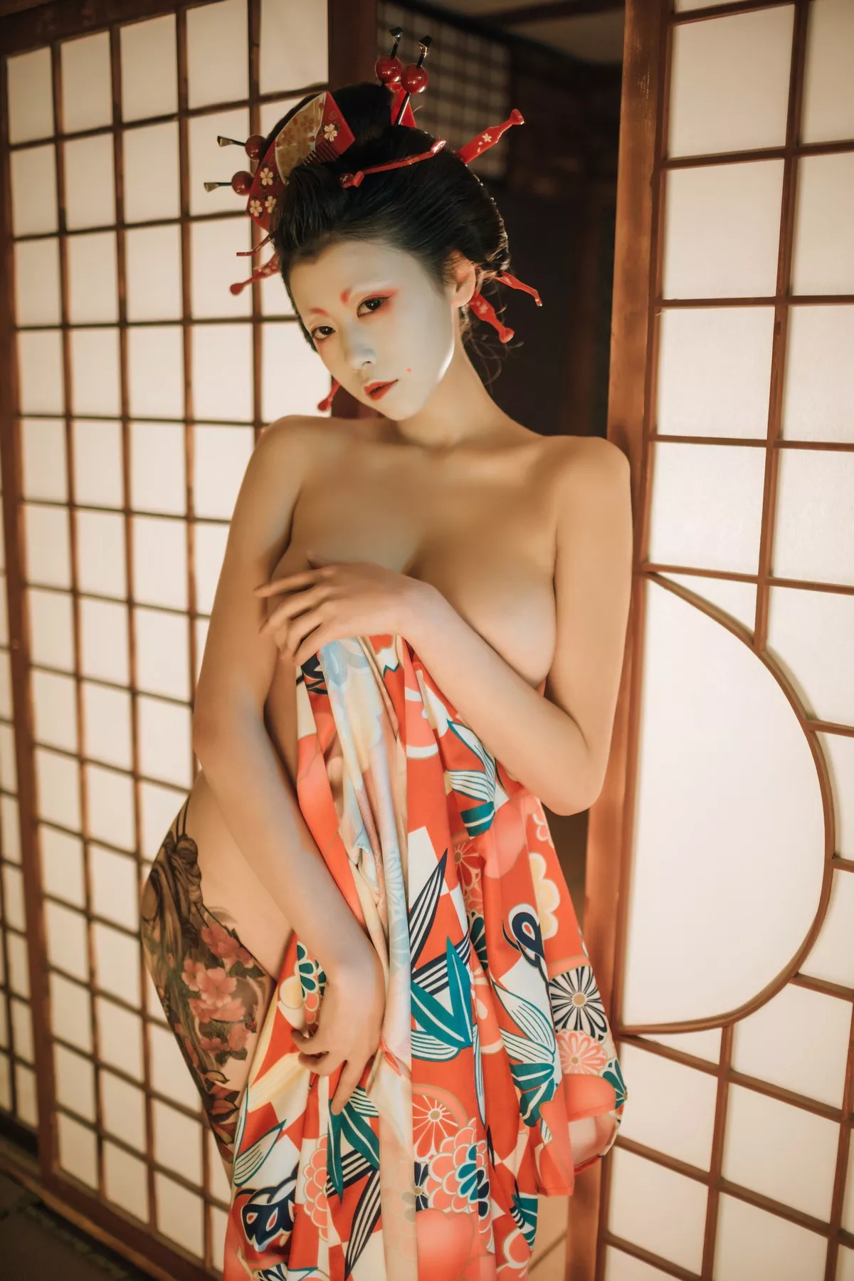 萌妹奈汐酱nice艺妓回忆录主题日系风格装扮私房半脱露傲人豪乳诱惑写真39P