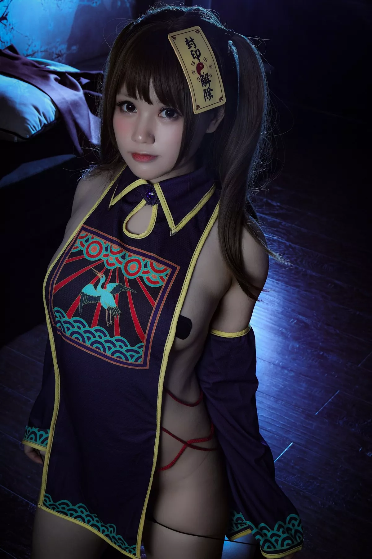 网络美女Nyako喵子日系服饰主题私房粉色情趣旗袍配白丝吊袜极致魅惑写真100P