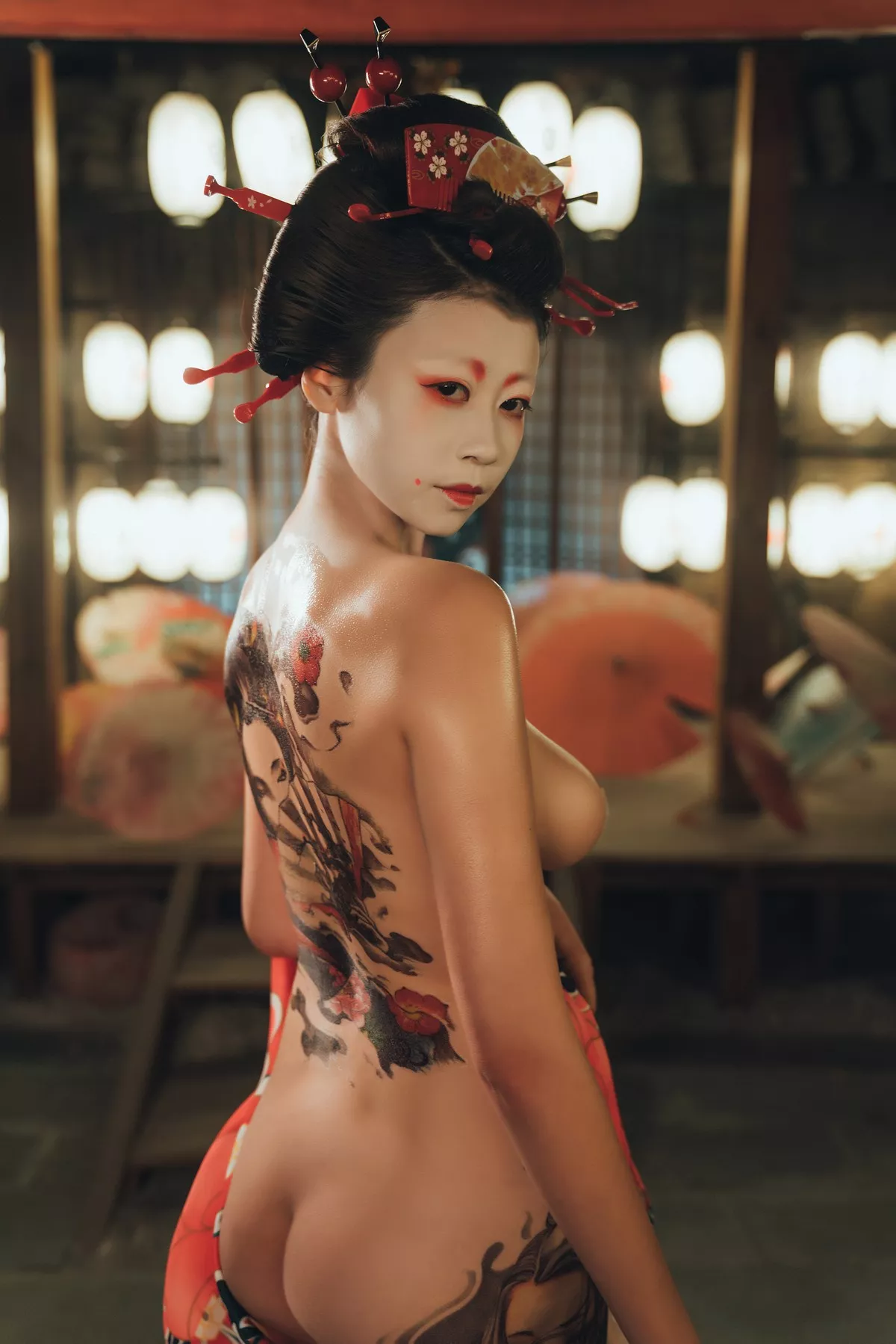 萌妹奈汐酱nice艺妓回忆录主题日系风格装扮私房半脱露傲人豪乳诱惑写真39P