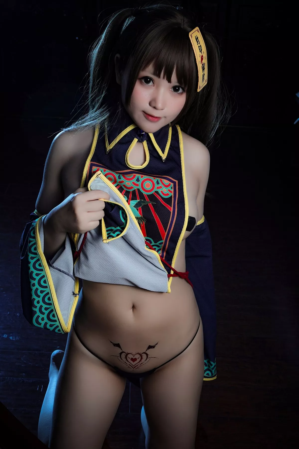 网络美女Nyako喵子日系服饰主题私房粉色情趣旗袍配白丝吊袜极致魅惑写真100P