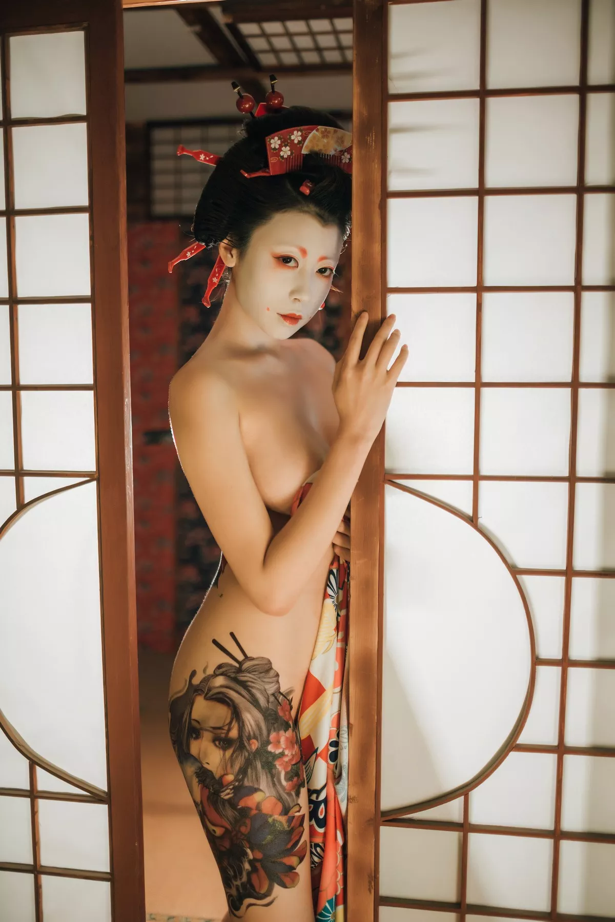 萌妹奈汐酱nice艺妓回忆录主题日系风格装扮私房半脱露傲人豪乳诱惑写真39P