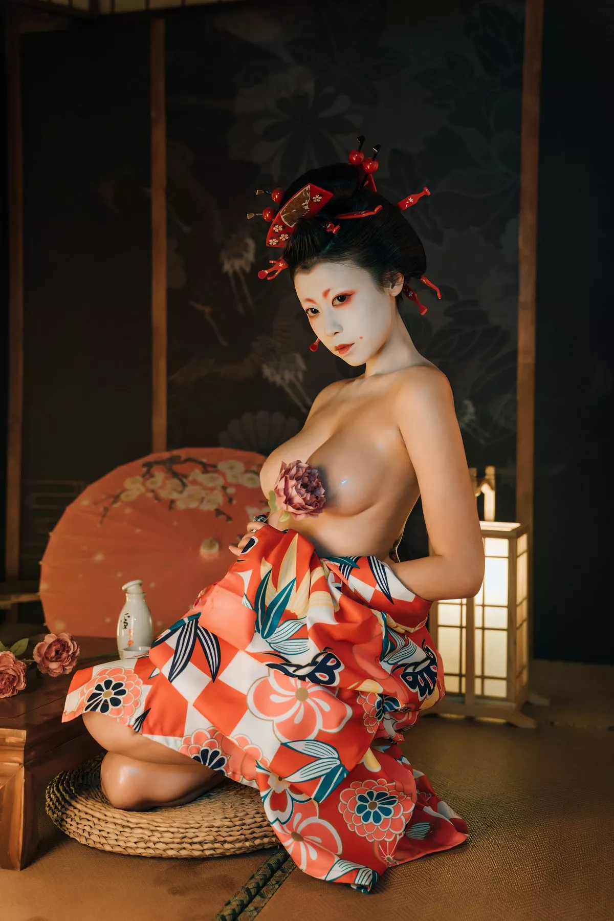 萌妹奈汐酱nice艺妓回忆录主题日系风格装扮私房半脱露傲人豪乳诱惑写真39P