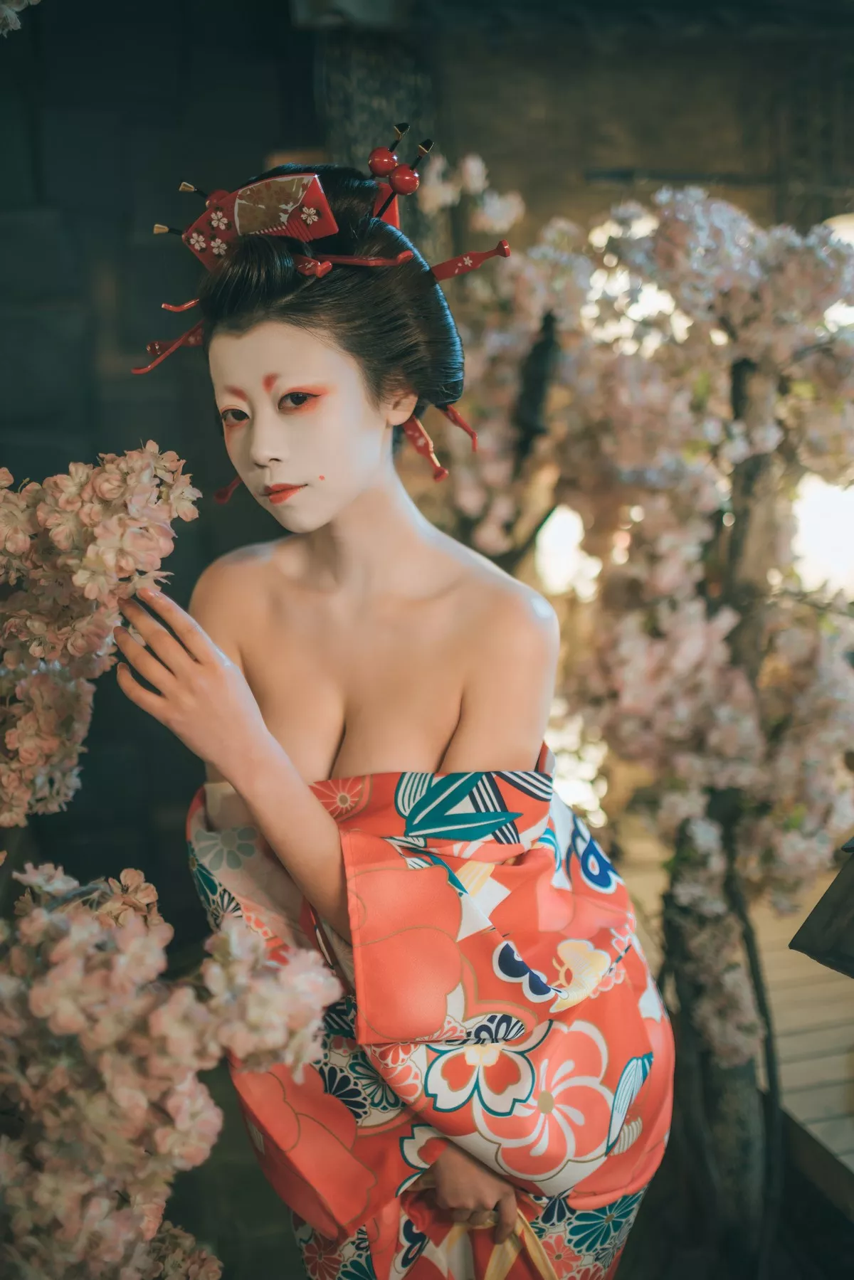 萌妹奈汐酱nice艺妓回忆录主题日系风格装扮私房半脱露傲人豪乳诱惑写真39P