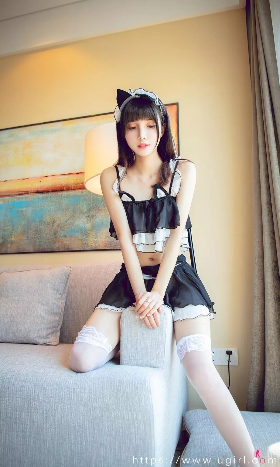 [Ugirls爱尤物]No.2182_模特猫猫私房猫仆日记主题性感迷你裙露丁字裤秀翘臀诱惑写真35P