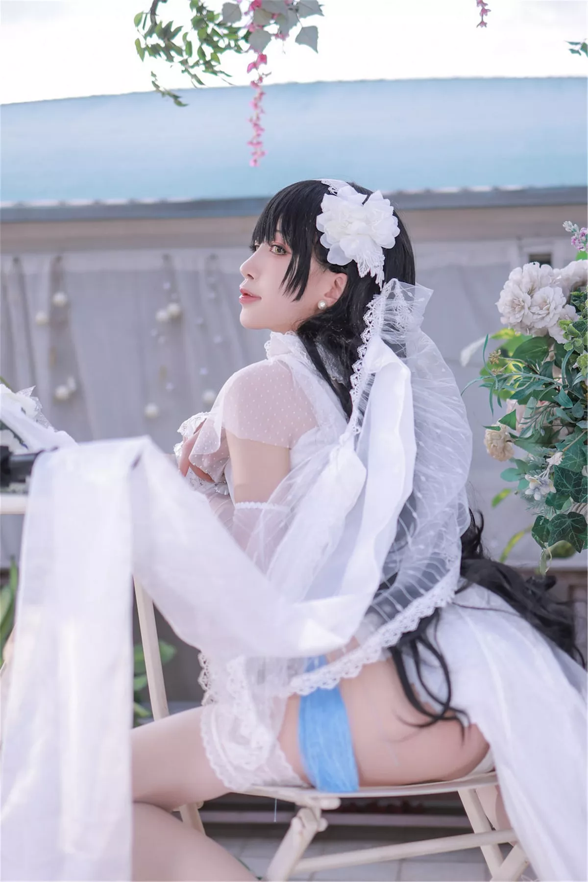 动漫博主水淼aqua少女前线主题私房性感薄纱服饰配蕾丝袜秀豪乳翘臀诱惑写真77P