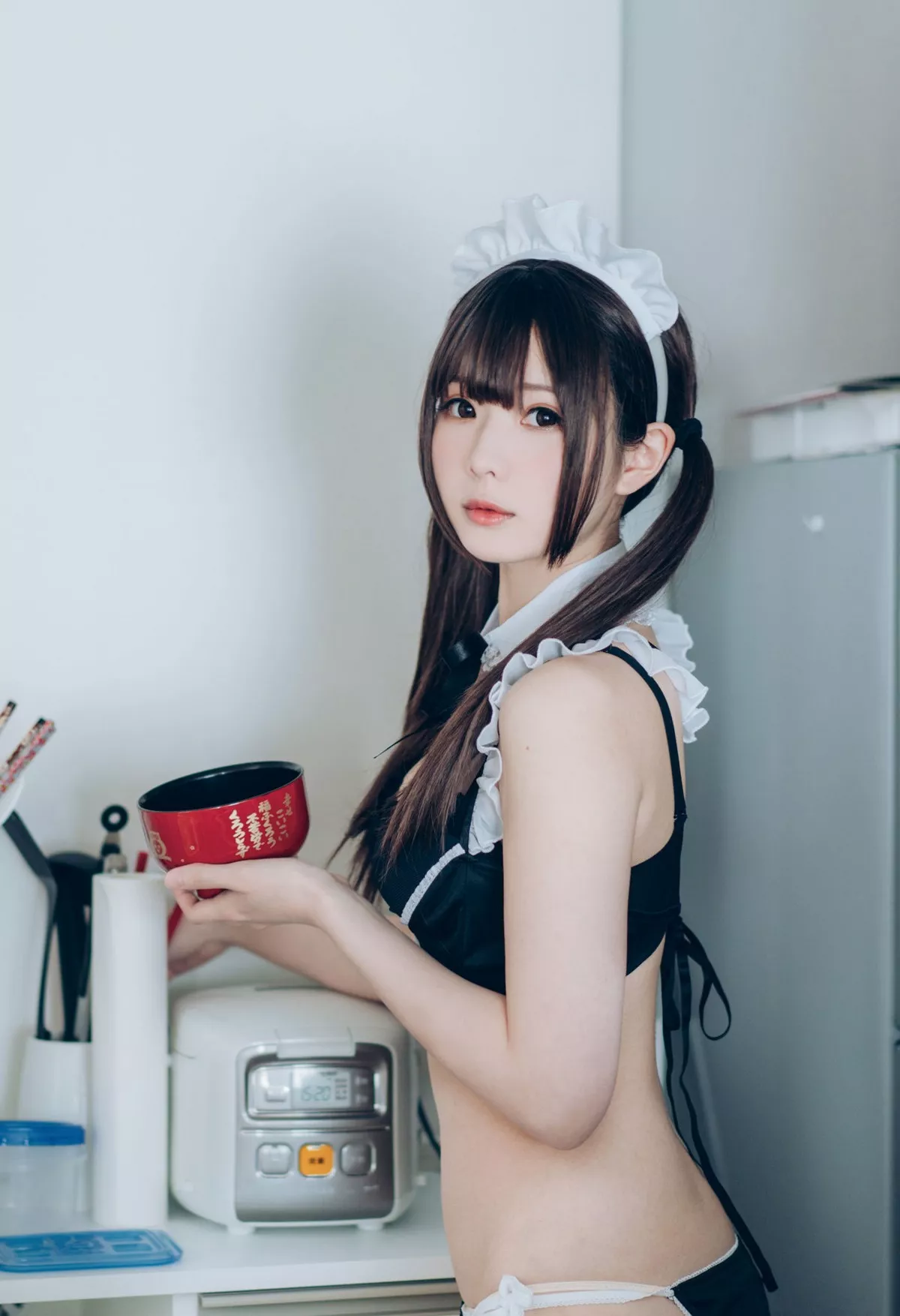 微博妹纸霜月shimo春天户外主题户外JK制服+私房女仆装秀完美身材诱惑写真54P