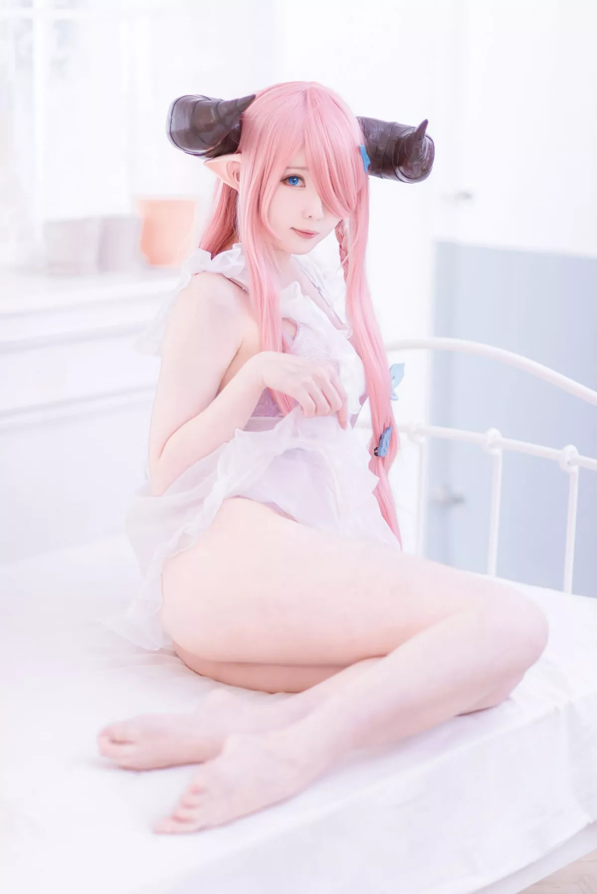 微博妹纸霜月shimo碧蓝幻想娜尔梅亚主题美女武士装扮性感内衣迷人诱惑写真94P