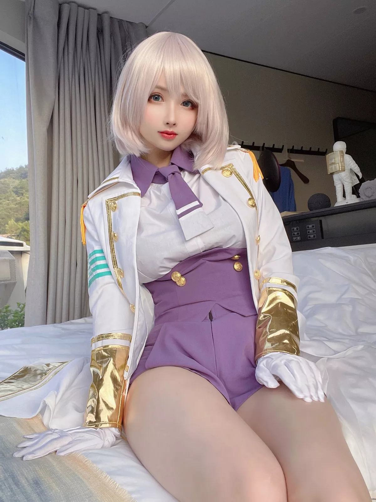 网络美女rioko凉凉子电光机王主题性感制服半脱露情趣内衣秀完美身材诱惑写真51P