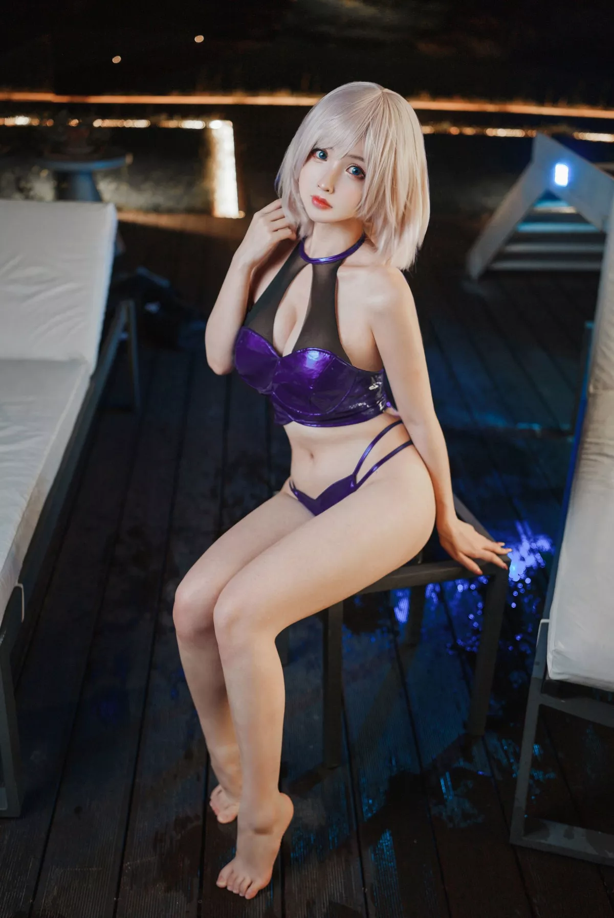网络美女rioko凉凉子电光机王主题性感制服半脱露情趣内衣秀完美身材诱惑写真51P