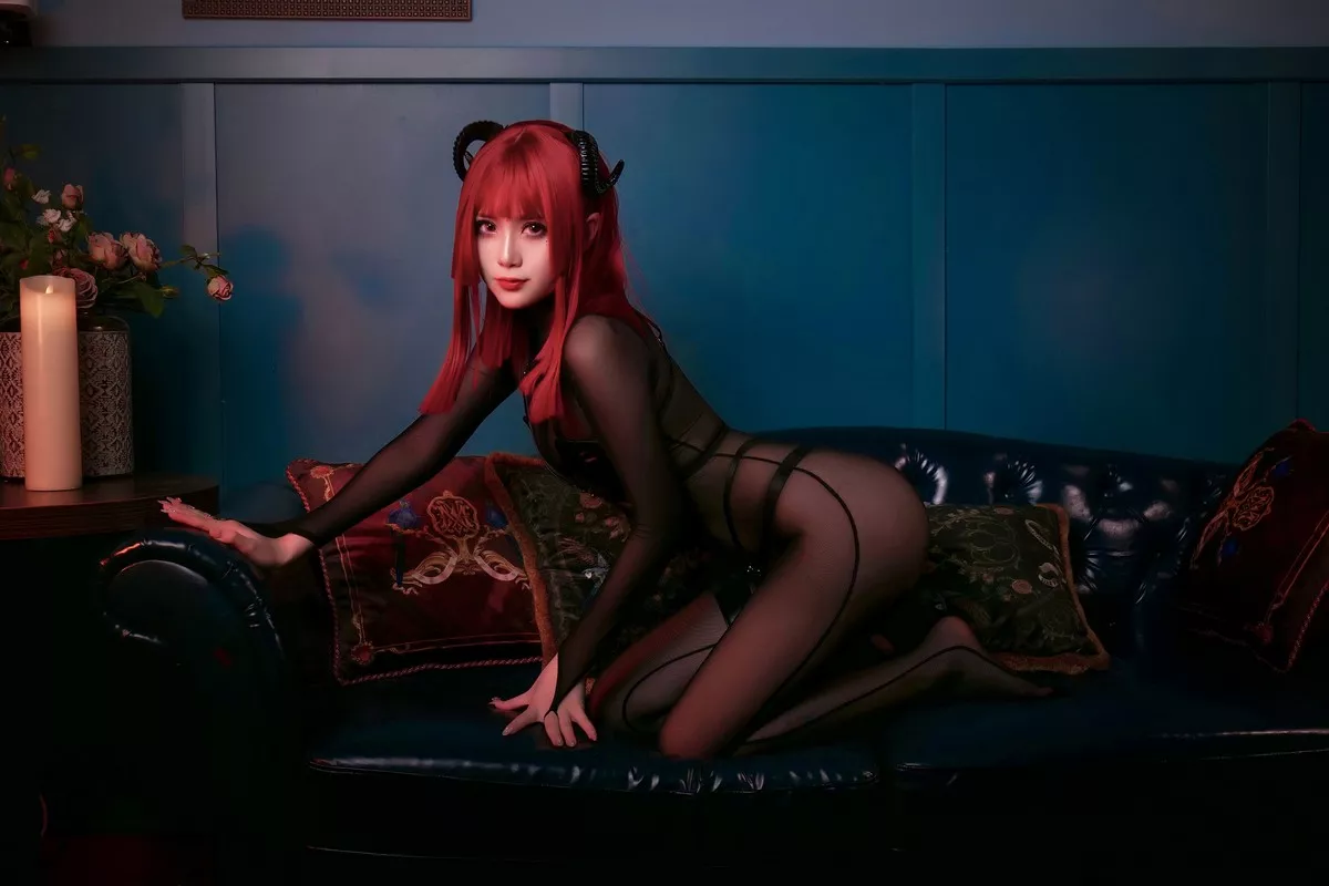 动漫博主曉美媽&羊大真人魔女集会主题私房性感姐妹花黑色情趣服饰完美诱惑写真35P