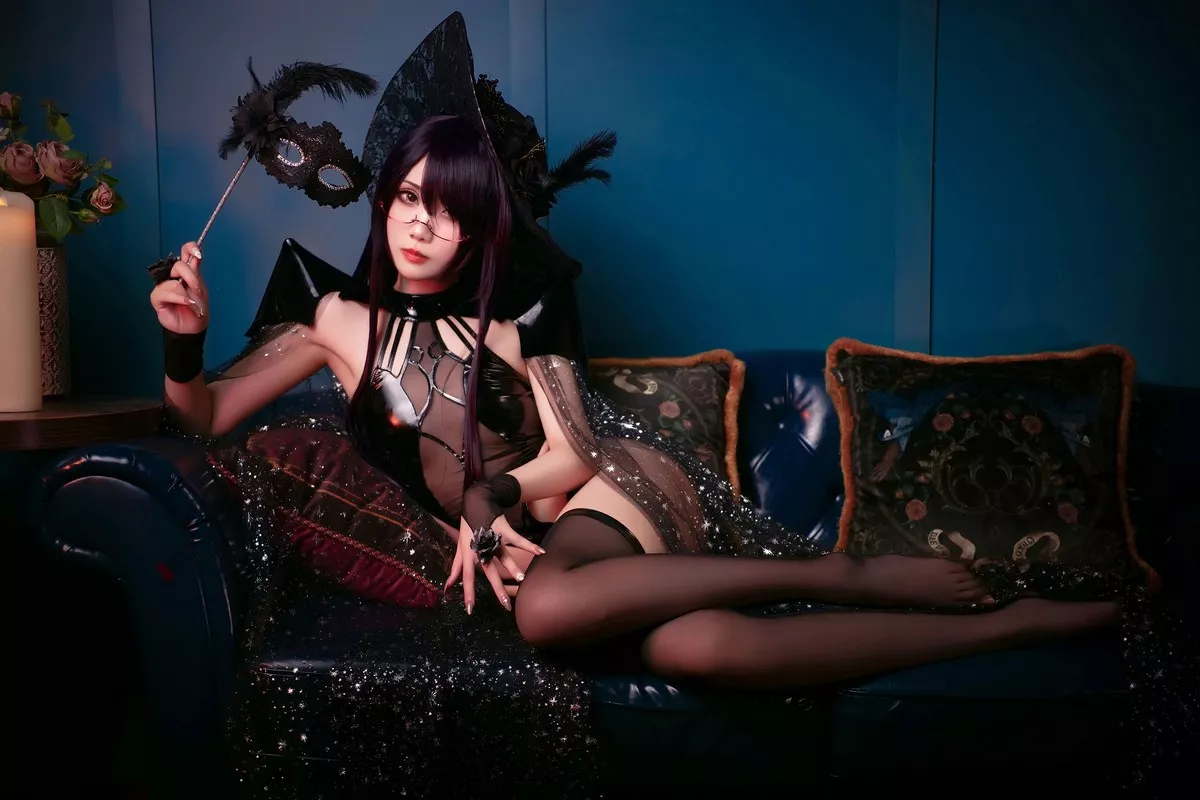 动漫博主曉美媽&羊大真人魔女集会主题私房性感姐妹花黑色情趣服饰完美诱惑写真35P
