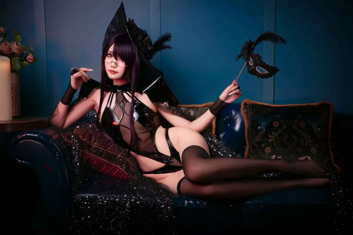 动漫博主曉美媽&羊大真人魔女集会主题私房性感姐妹花黑色情趣服饰完美诱惑写真35P
