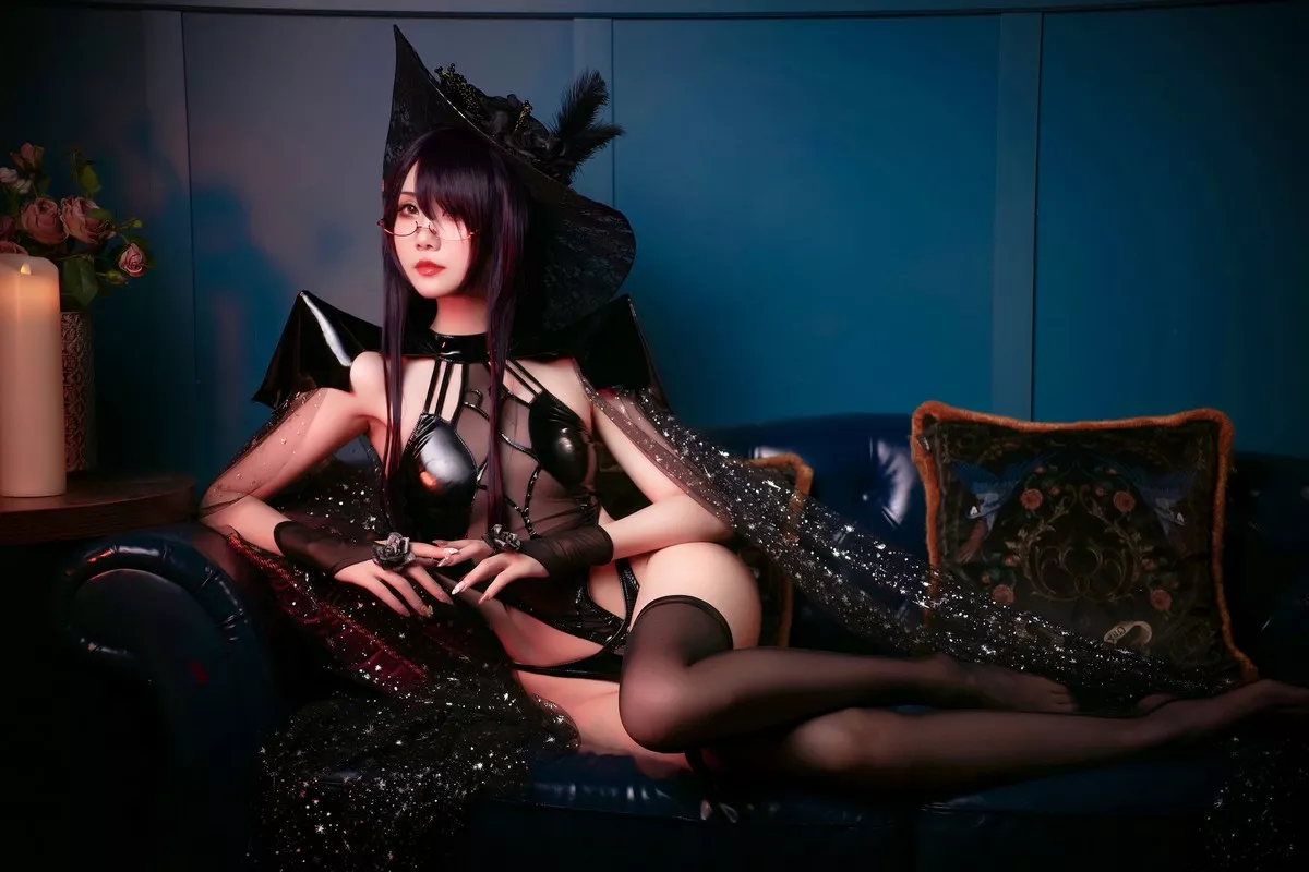 动漫博主曉美媽&羊大真人魔女集会主题私房性感姐妹花黑色情趣服饰完美诱惑写真35P