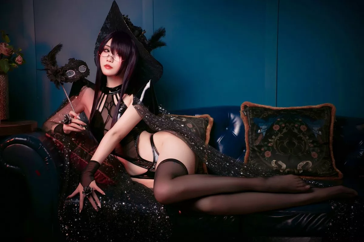 动漫博主曉美媽&羊大真人魔女集会主题私房性感姐妹花黑色情趣服饰完美诱惑写真35P