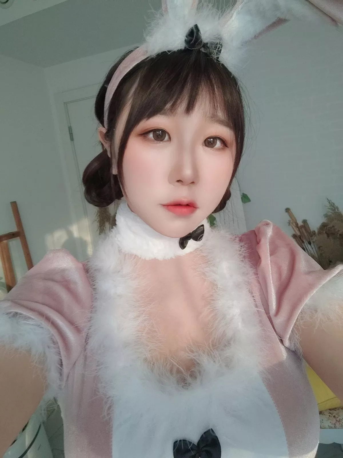 动漫博主穆零Mu0自拍主题私房性感银色旗袍+兔女郎服饰+浴室性感内衣诱惑写真110P