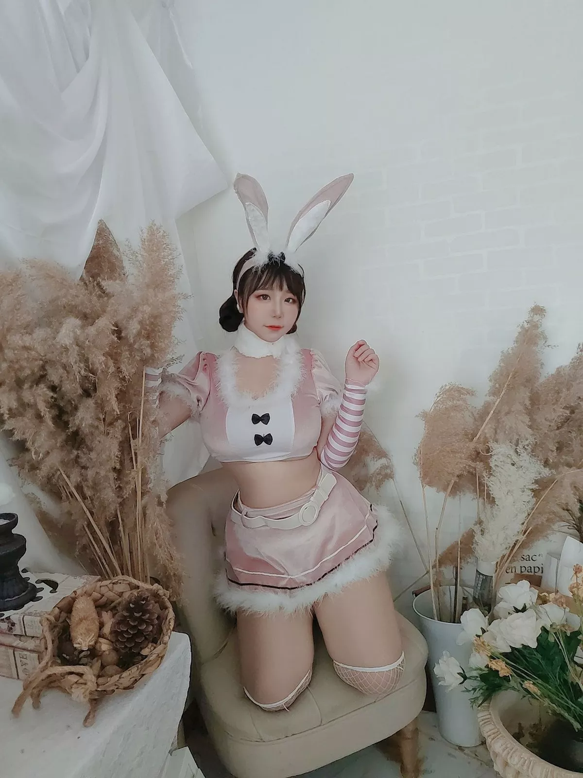 动漫博主穆零Mu0自拍主题私房性感银色旗袍+兔女郎服饰+浴室性感内衣诱惑写真110P