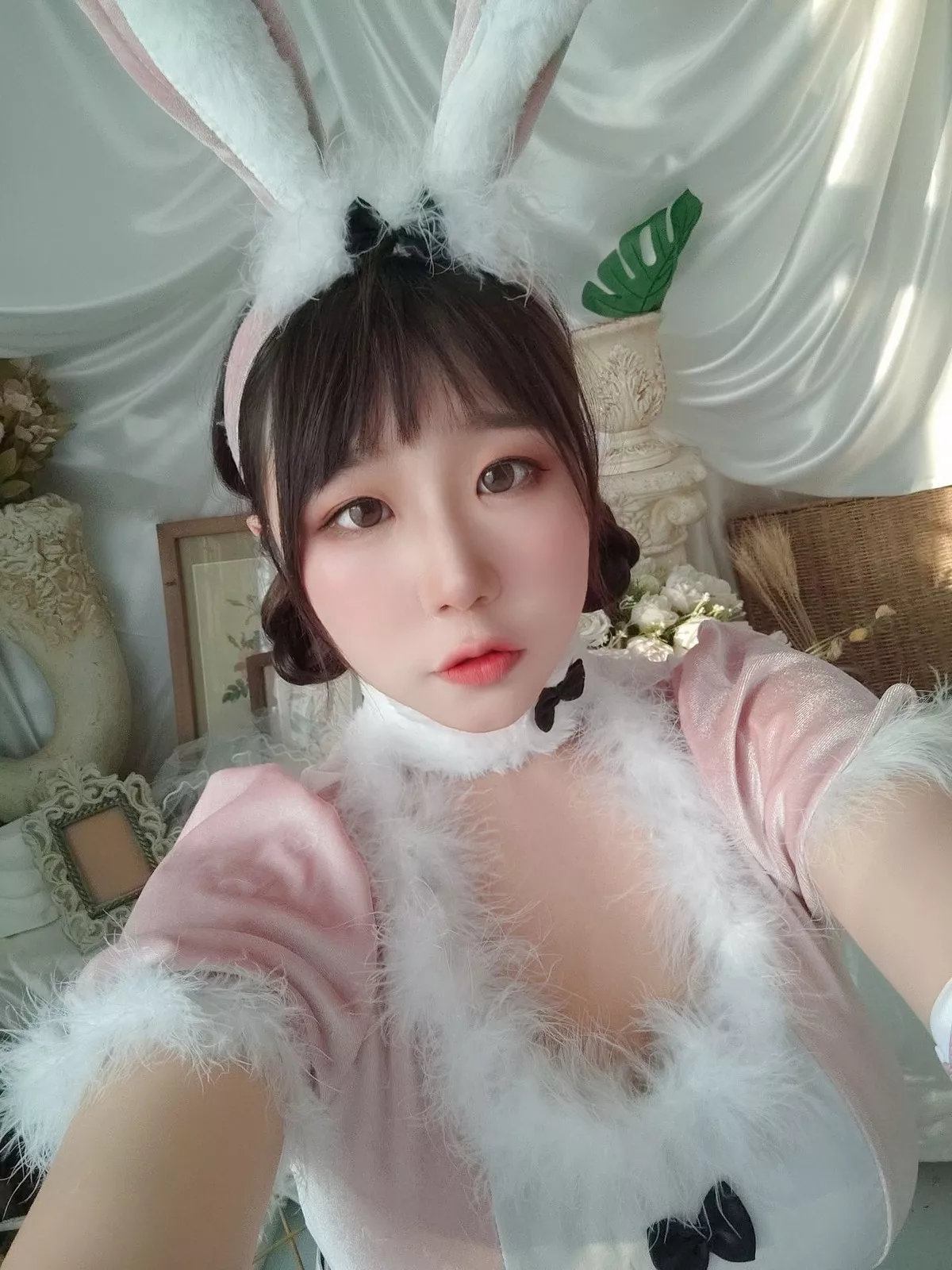 动漫博主穆零Mu0自拍主题私房性感银色旗袍+兔女郎服饰+浴室性感内衣诱惑写真110P