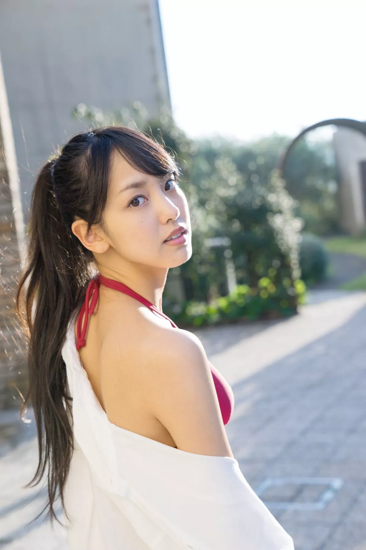 日本萌妹子饭洼春菜户外和服主题私房内衣系列+红色吊裙秀完美身材性感写真98P