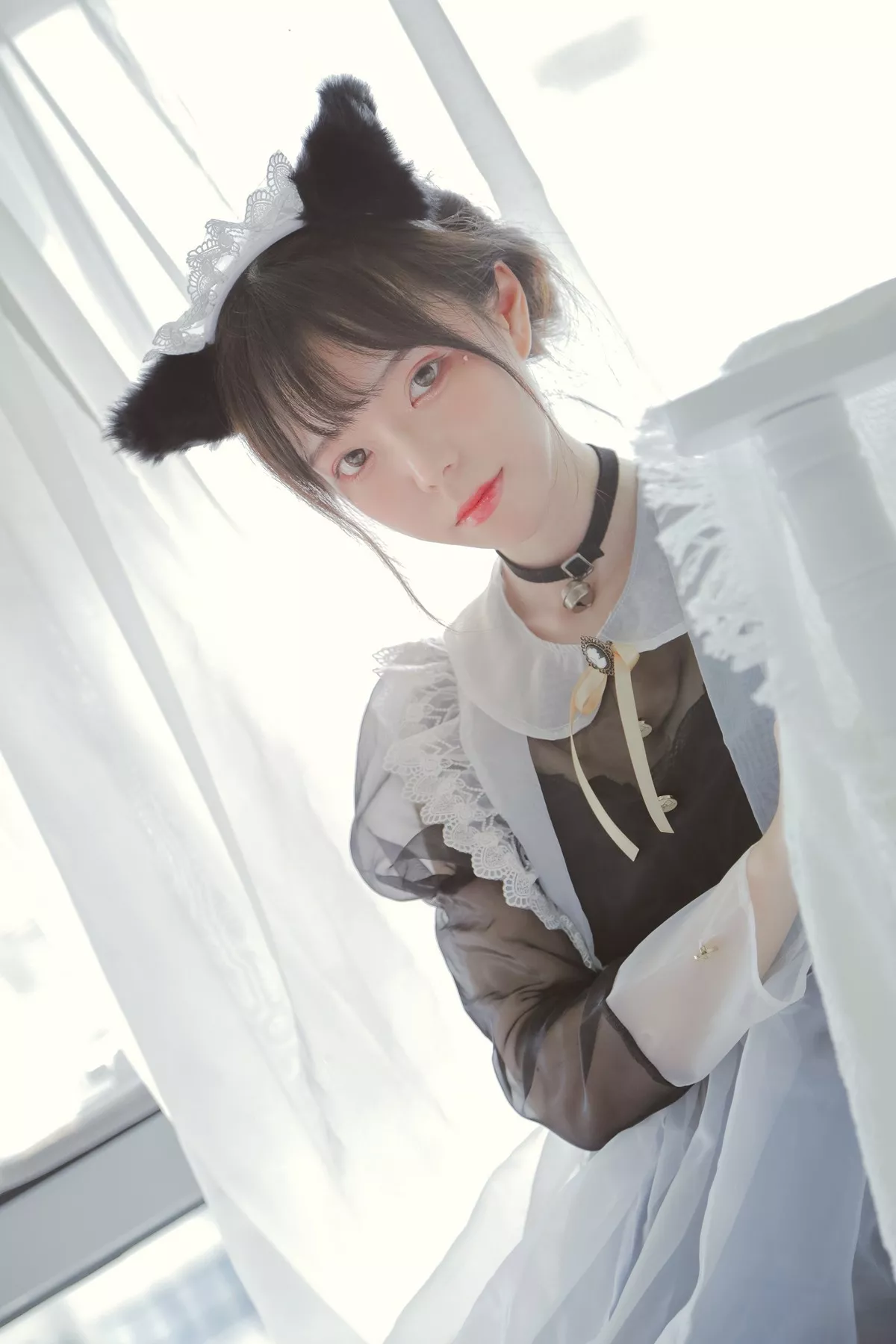 微博妹子Fushii_海堂黑白女仆主题私房薄透女仆装配黑丝网袜秀美腿撩人诱惑写真30P