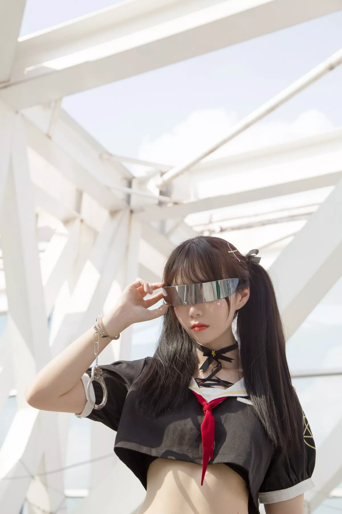 微博妹子Fushii_海堂魔法少女主题户外性感美少女战士黑短裙秀完美身材诱惑写真40P