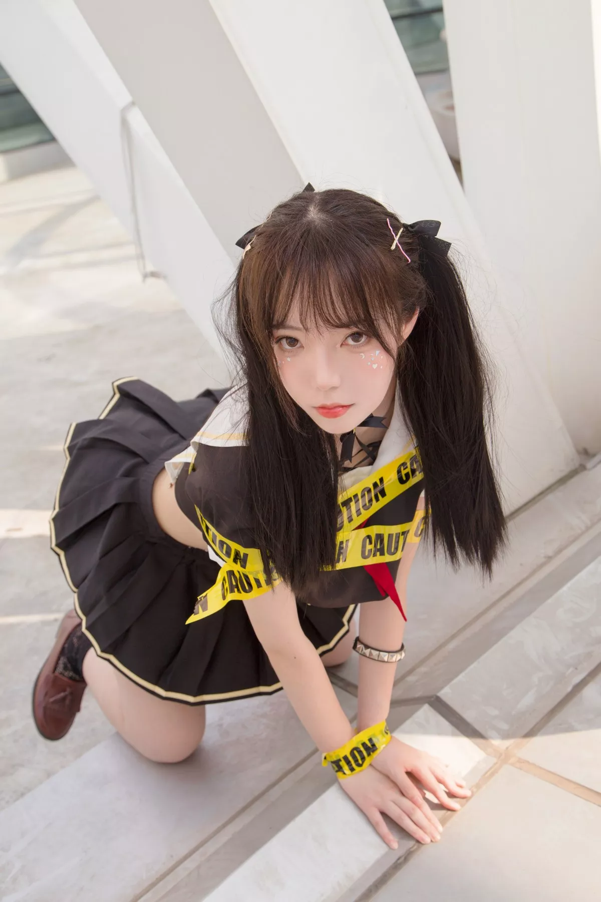 微博妹子Fushii_海堂魔法少女主题户外性感美少女战士黑短裙秀完美身材诱惑写真40P