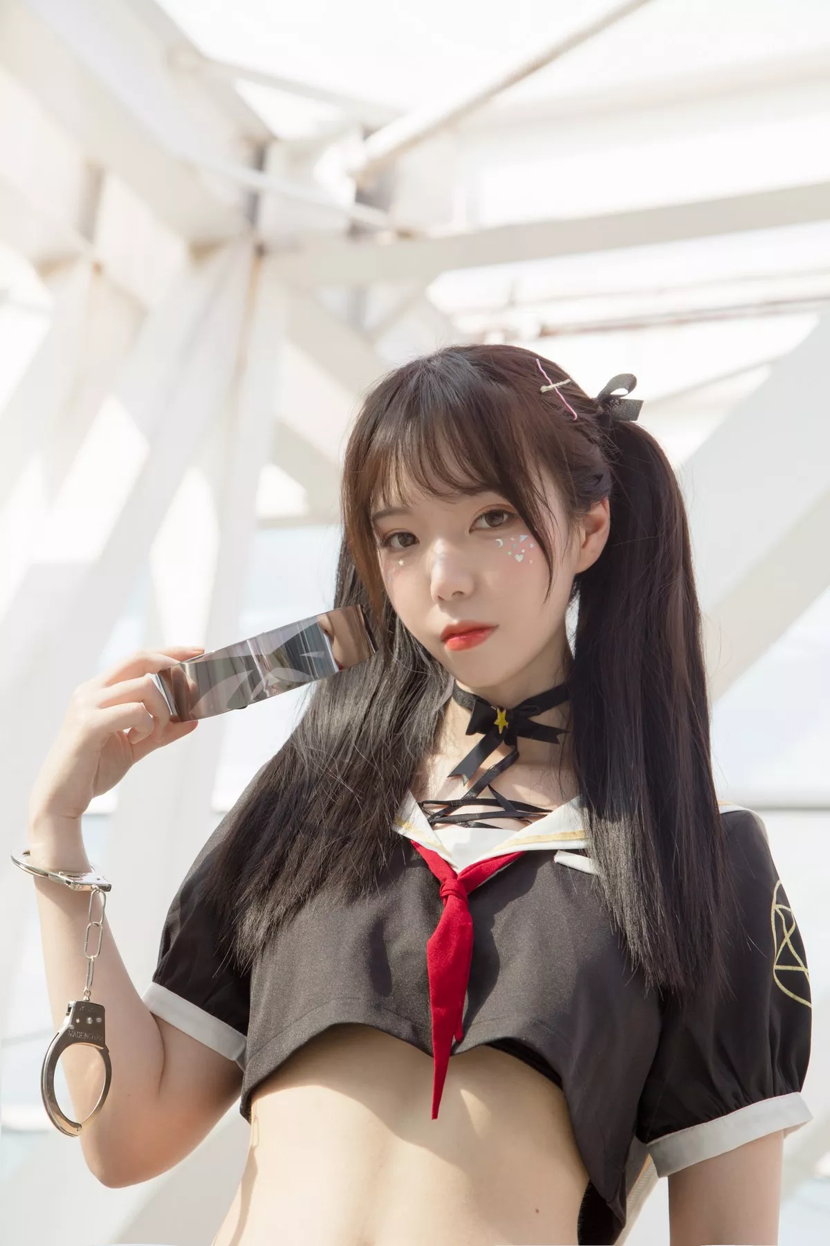 微博妹子Fushii_海堂魔法少女主题户外性感美少女战士黑短裙秀完美身材诱惑写真40P