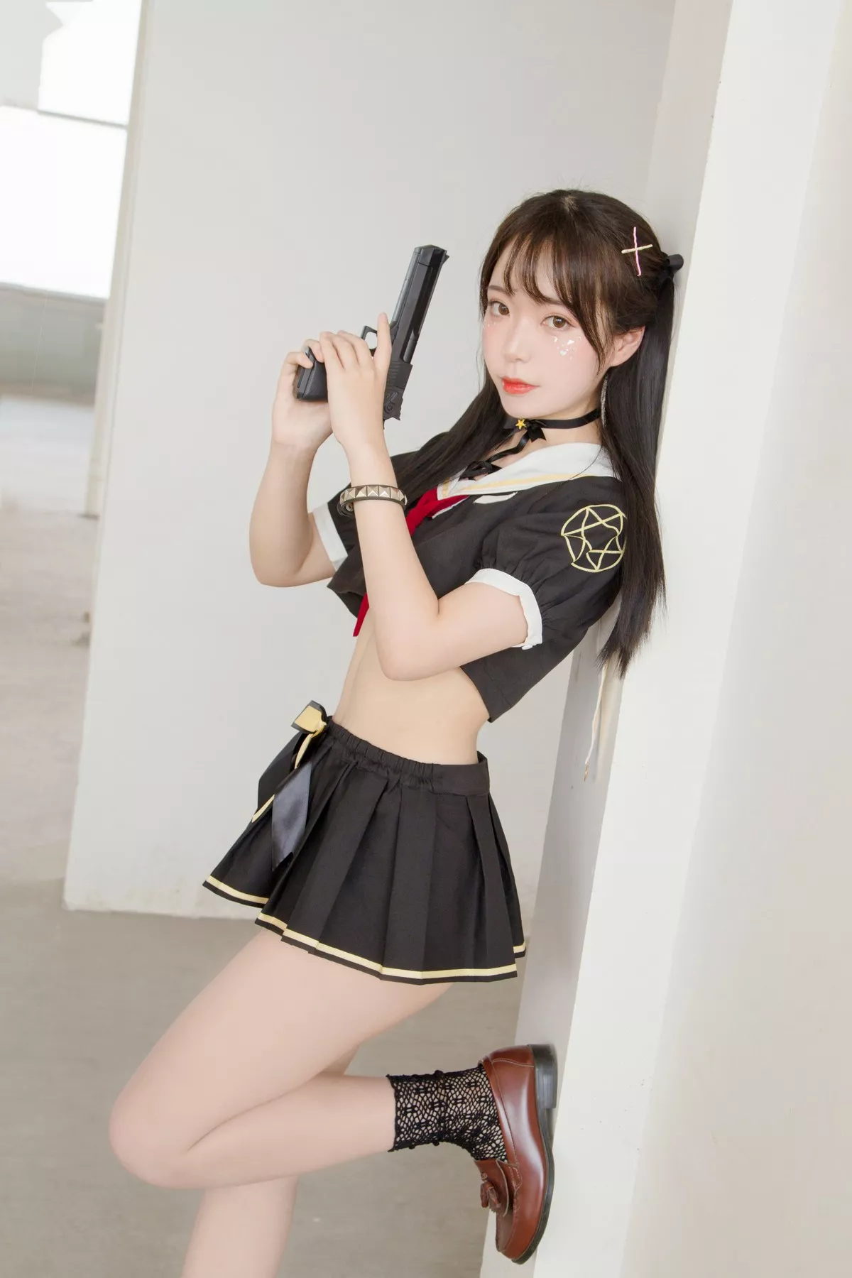 微博妹子Fushii_海堂魔法少女主题户外性感美少女战士黑短裙秀完美身材诱惑写真40P
