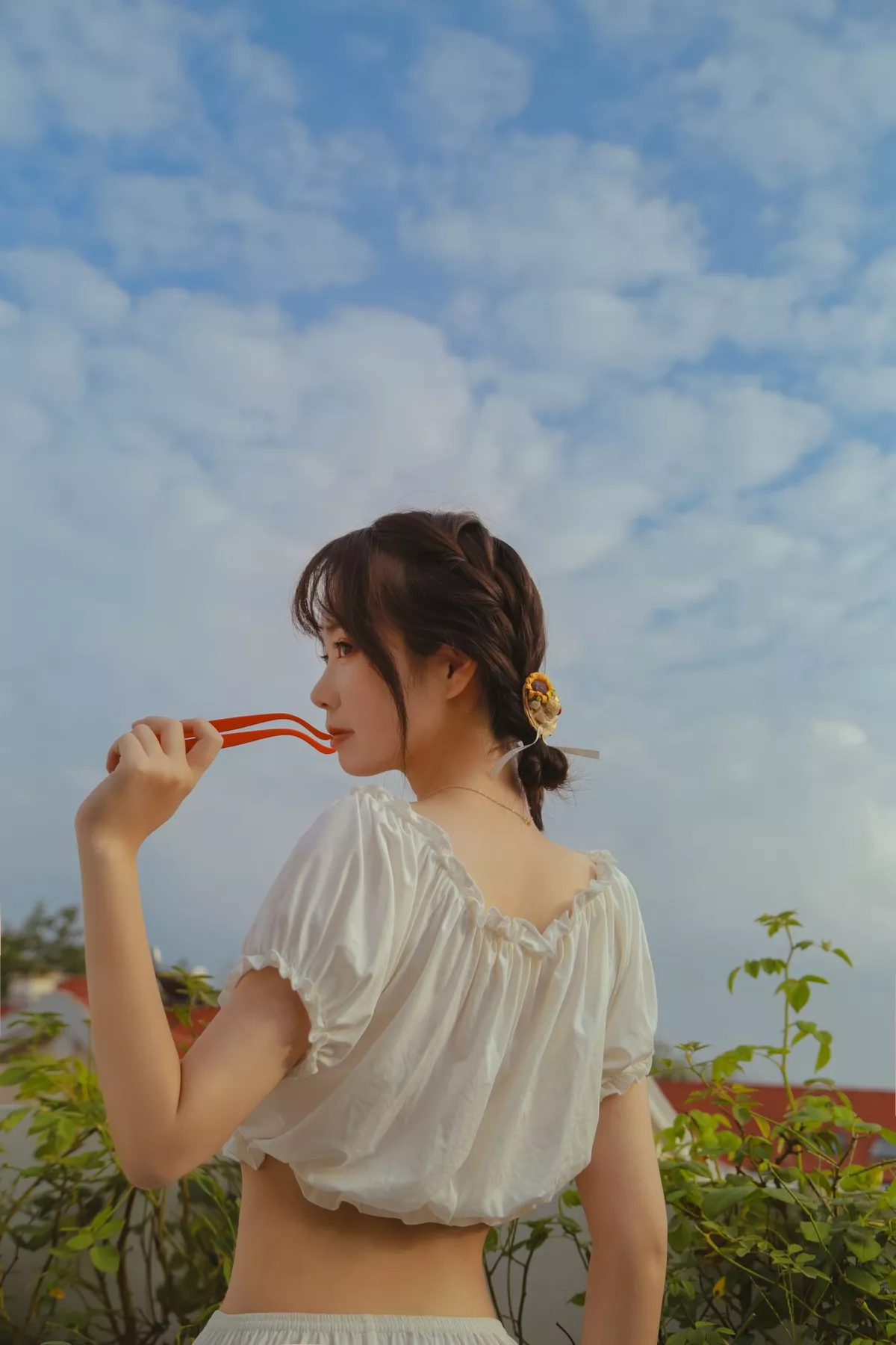 微博妹子Fushii_海堂洛丽塔主题户外阳台性感白色薄透睡衣秀完美身材诱惑写真40P