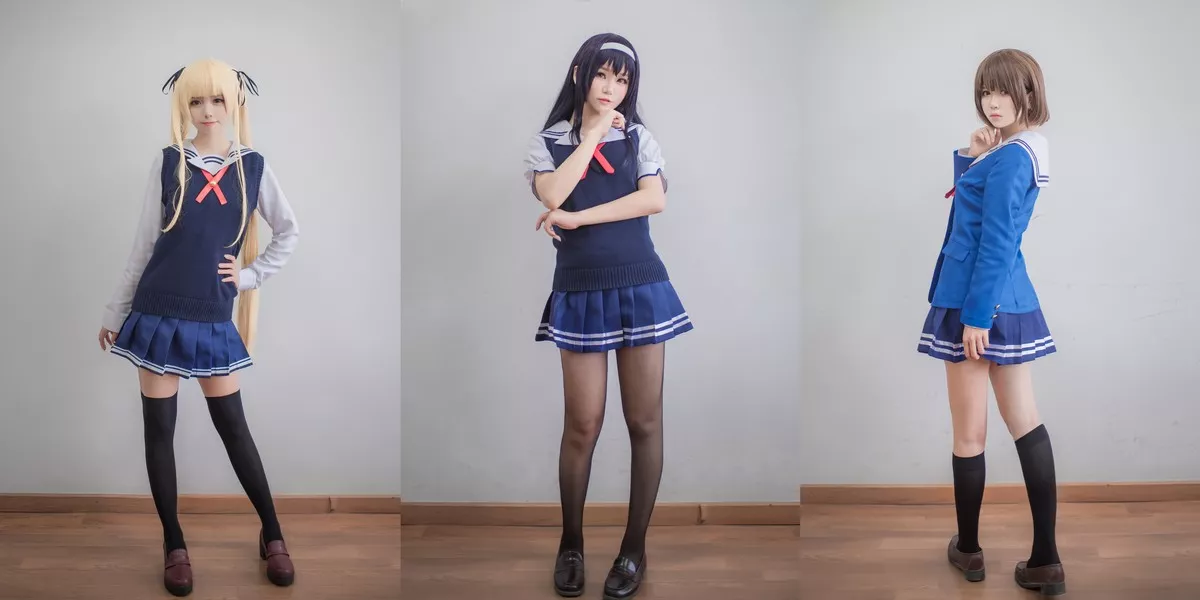网红coser白金Saki校园JK美丝校服主题户外性感百褶裙露美腿迷人诱惑写真29P