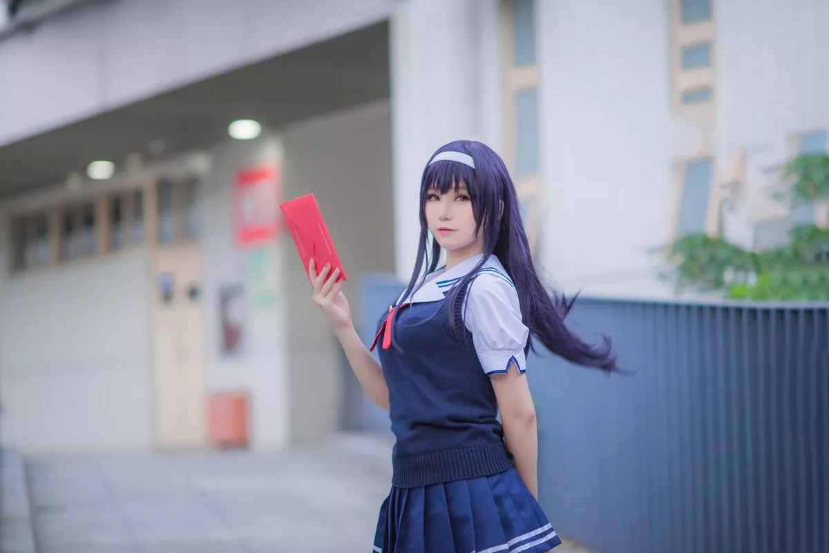 网红coser白金Saki校园JK美丝校服主题户外性感百褶裙露美腿迷人诱惑写真29P