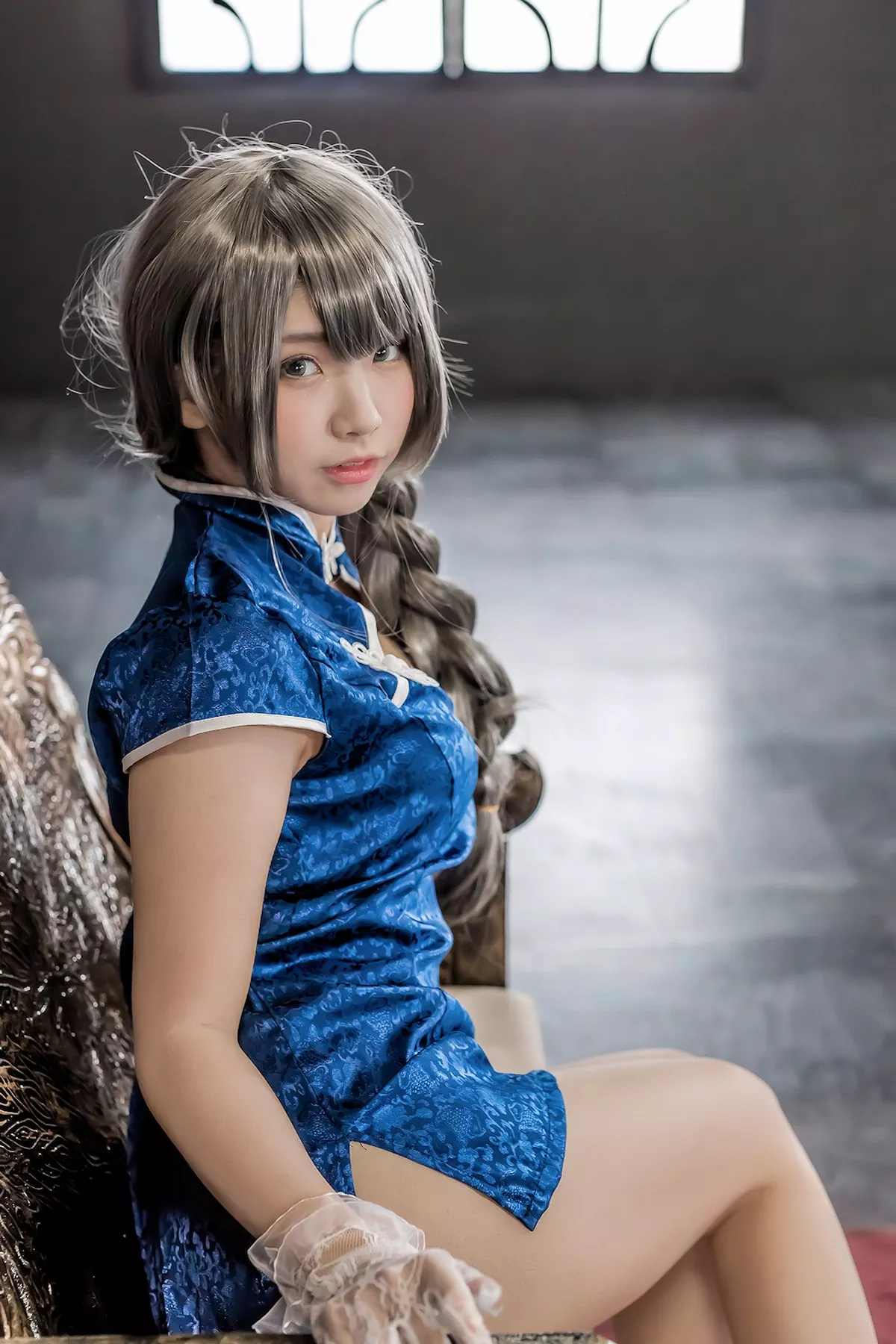 网络美女中華娘娘青花瓷旗袍主题私房性感低胸高开旗袍秀完美身材迷人诱惑写真52P
