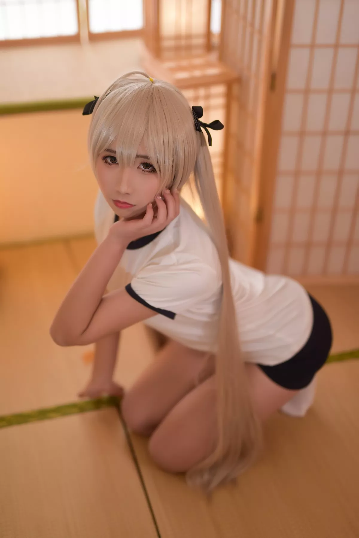 动漫博主九曲Jean缘之空穹妹主题私房性感运动内衣半脱秀完美身材诱惑写真40P