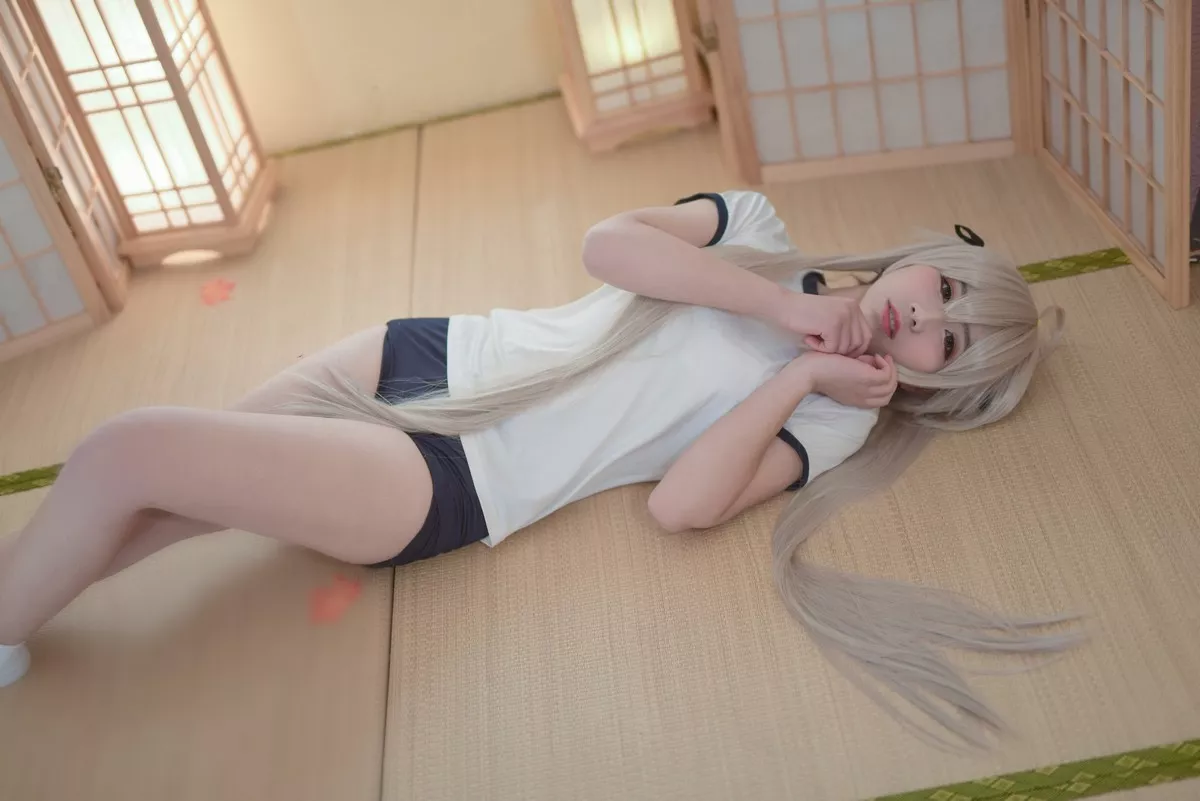 动漫博主九曲Jean缘之空穹妹主题私房性感运动内衣半脱秀完美身材诱惑写真40P