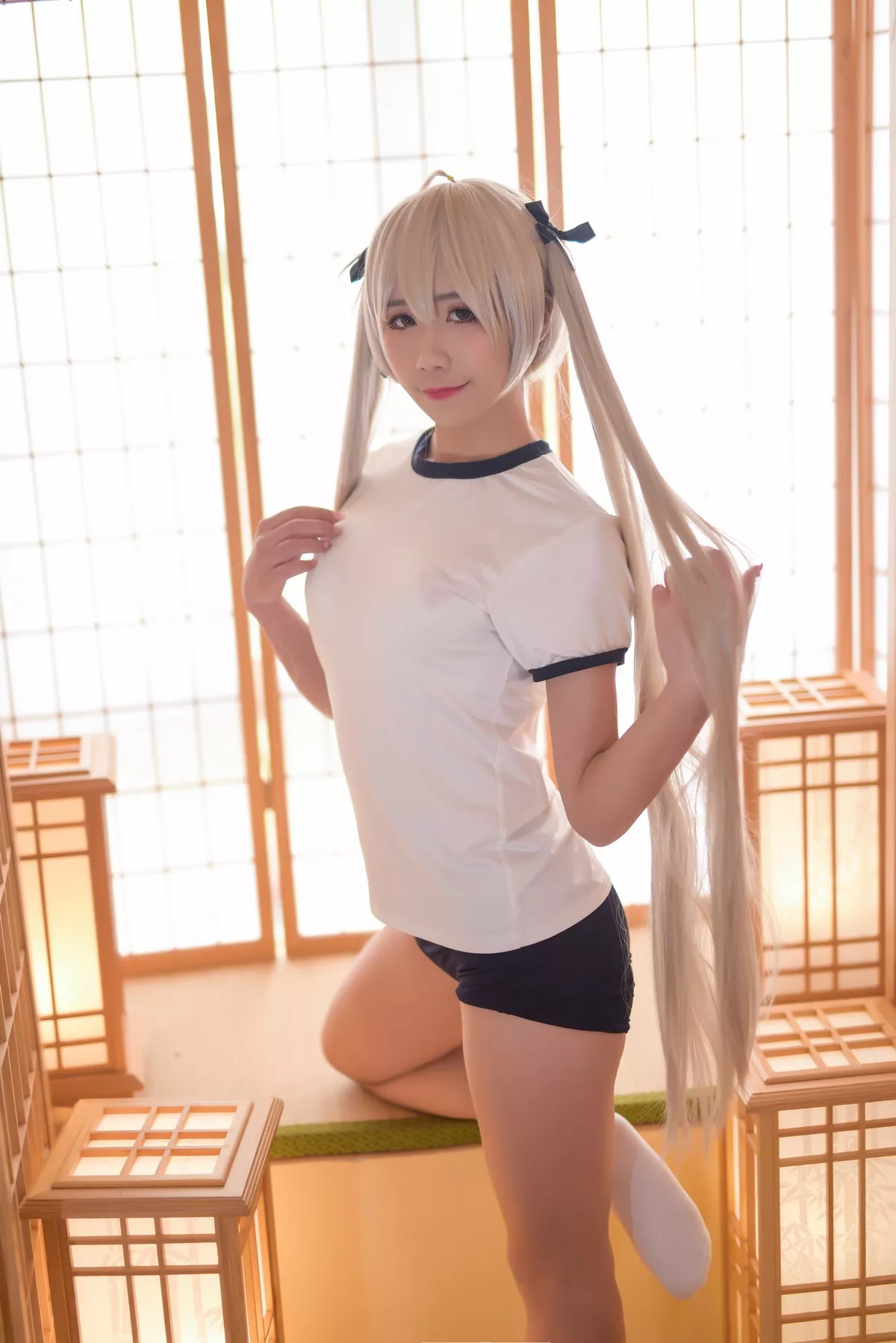 动漫博主九曲Jean缘之空穹妹主题私房性感运动内衣半脱秀完美身材诱惑写真40P