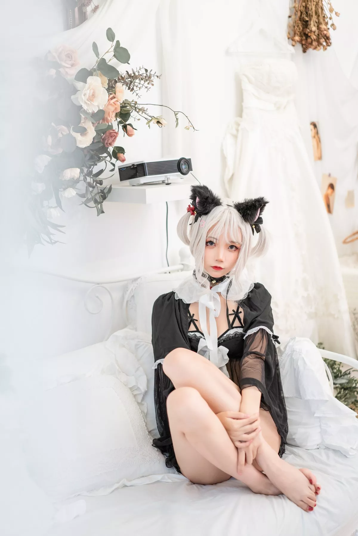 清纯少女五更百鬼性感猫娘主题私房猫女郎装扮黑色薄纱服饰秀完美身材诱惑写真42P