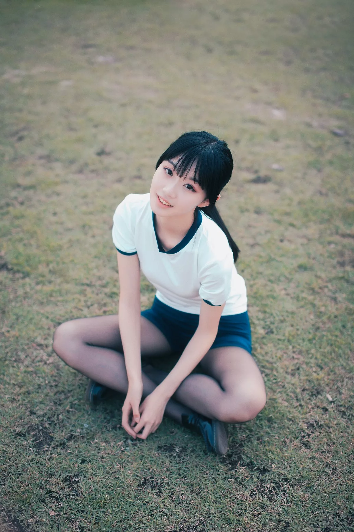 网红Cosplay沧霁桔梗黑丝体操服主题学校体育场紧身体操服秀完美身材性感写真53P