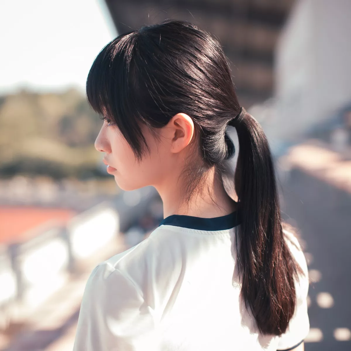 网红Cosplay沧霁桔梗黑丝体操服主题学校体育场紧身体操服秀完美身材性感写真53P