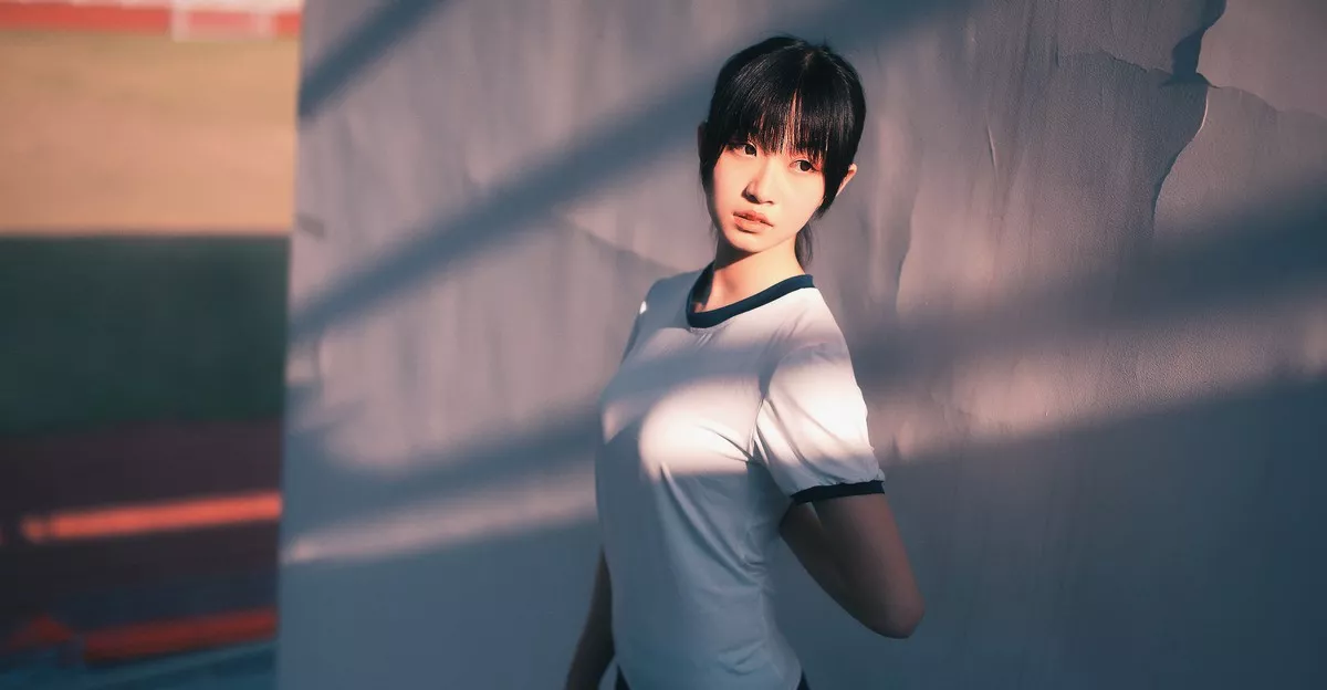 网红Cosplay沧霁桔梗黑丝体操服主题学校体育场紧身体操服秀完美身材性感写真53P