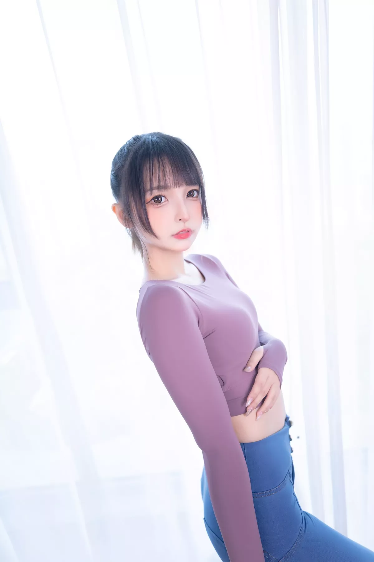 萝莉美女神楽坂真冬牛仔裤女孩主题私房性感白色蕾丝内衣配牛仔短裤诱惑写真150P