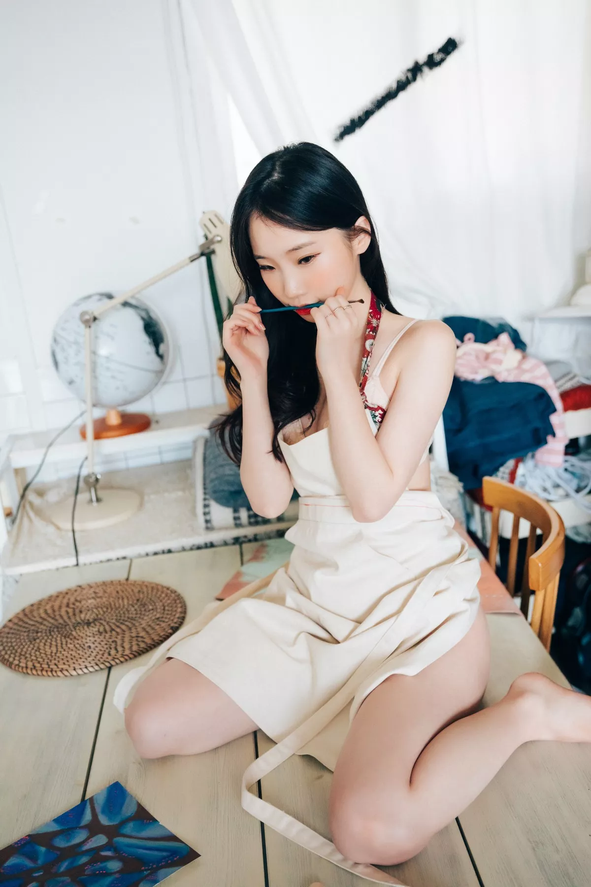 韩国美女Assistant私房服饰主题性感粉色高叉连体衣+肉色蕾丝内衣完美诱惑写真64P