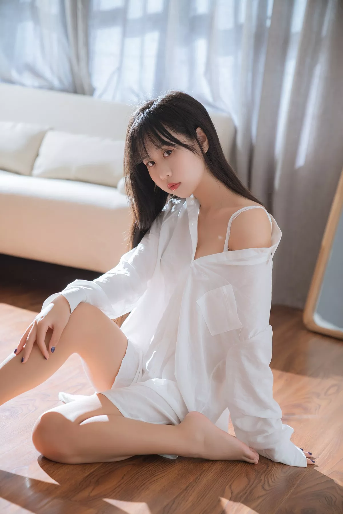 阳光美少女萌芽儿o0浴缸主题私房浴室性感白色薄透服饰配蕾丝内衣湿身诱惑写真72P