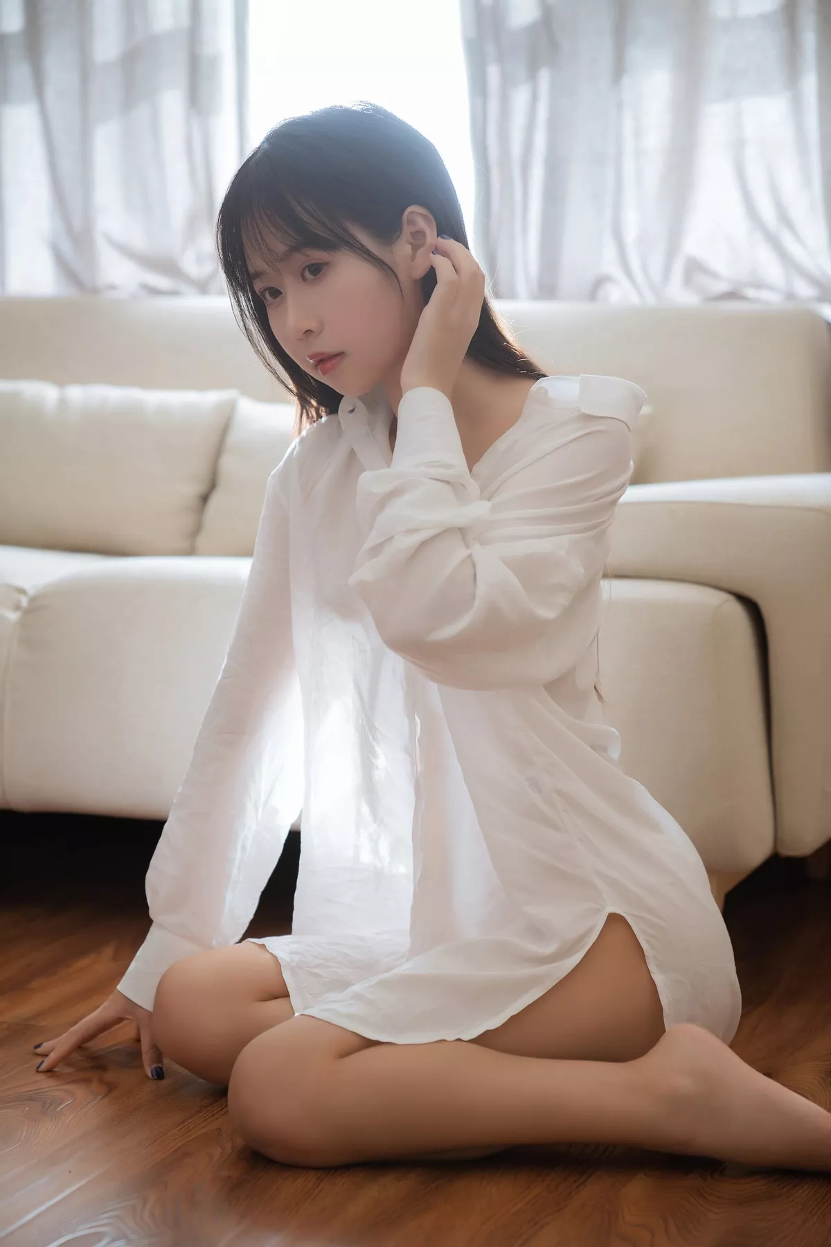 阳光美少女萌芽儿o0浴缸主题私房浴室性感白色薄透服饰配蕾丝内衣湿身诱惑写真72P