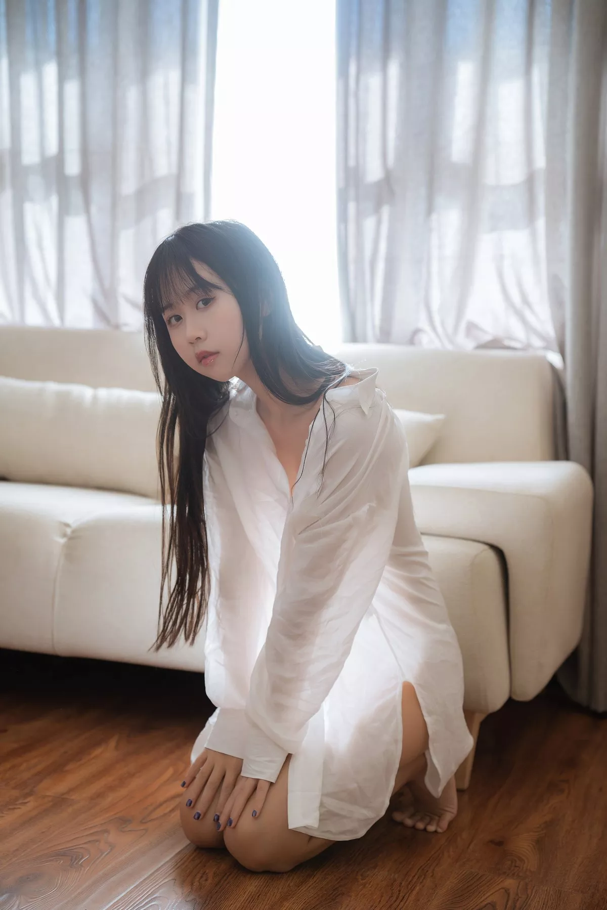 阳光美少女萌芽儿o0浴缸主题私房浴室性感白色薄透服饰配蕾丝内衣湿身诱惑写真72P