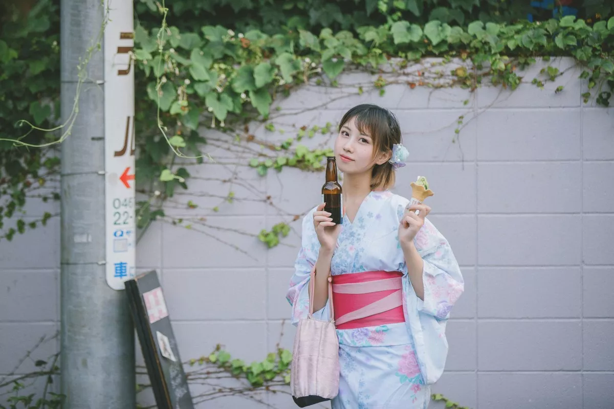 次元少女念雪ww六月间事主题日本旅拍系列户外性感JK制服+和服迷人诱惑写真100P