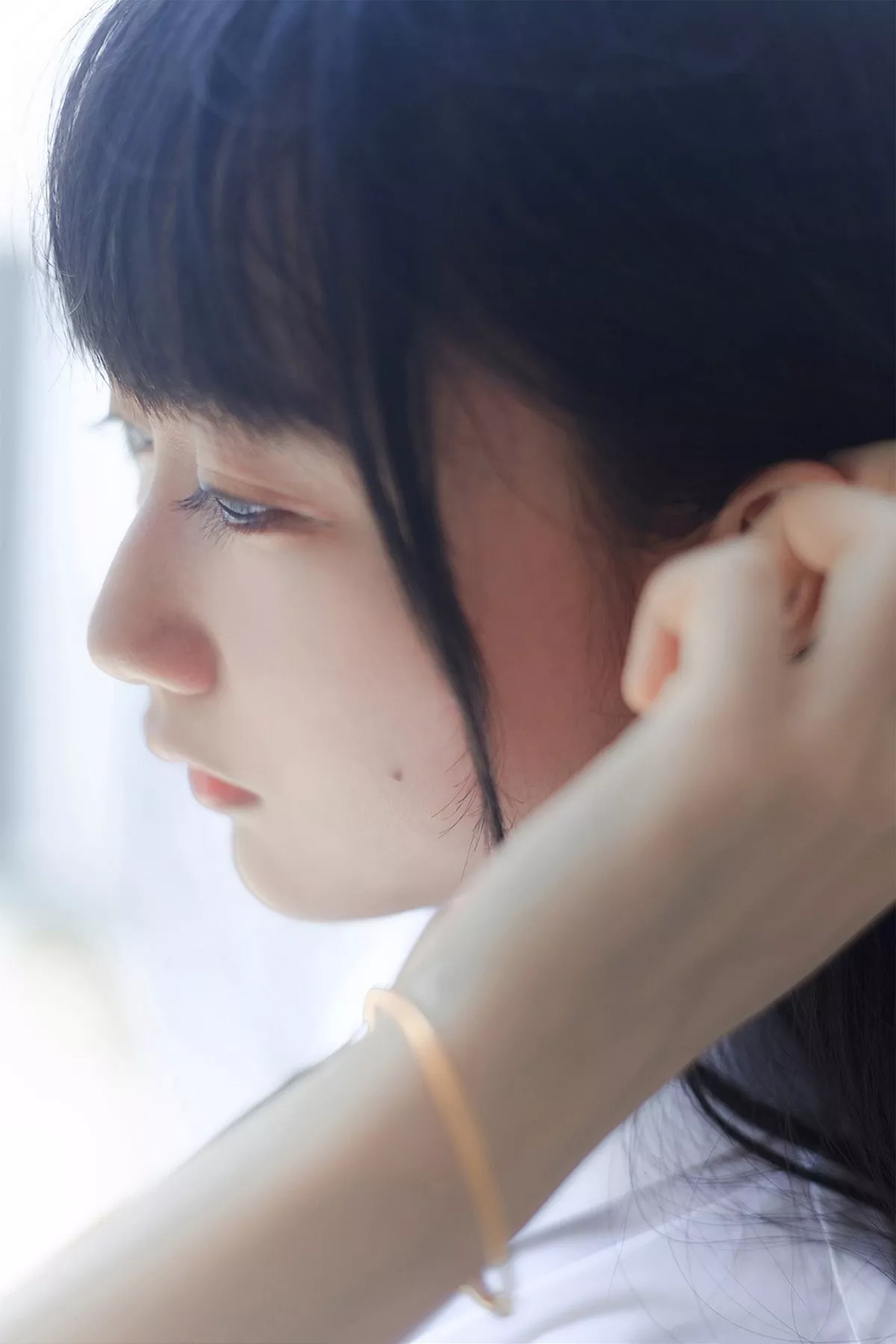 萌系小姐姐木绵绵OwO白裙JK主题户外性感白色短T配百褶裙秀美腿迷人写真35P