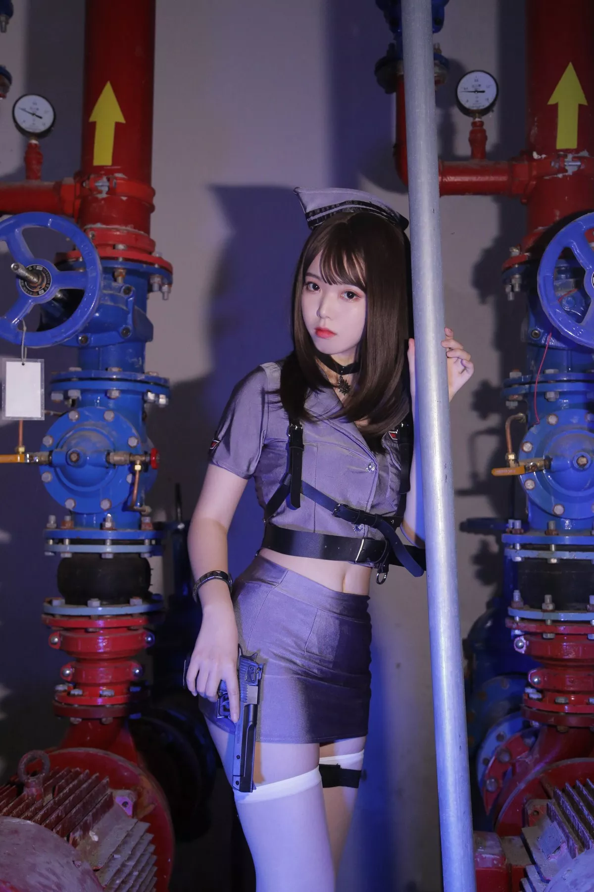 微博妹子Fushii_海堂极探侦道主题户外性感女警制服短裙配白丝袜完美诱惑写真31P