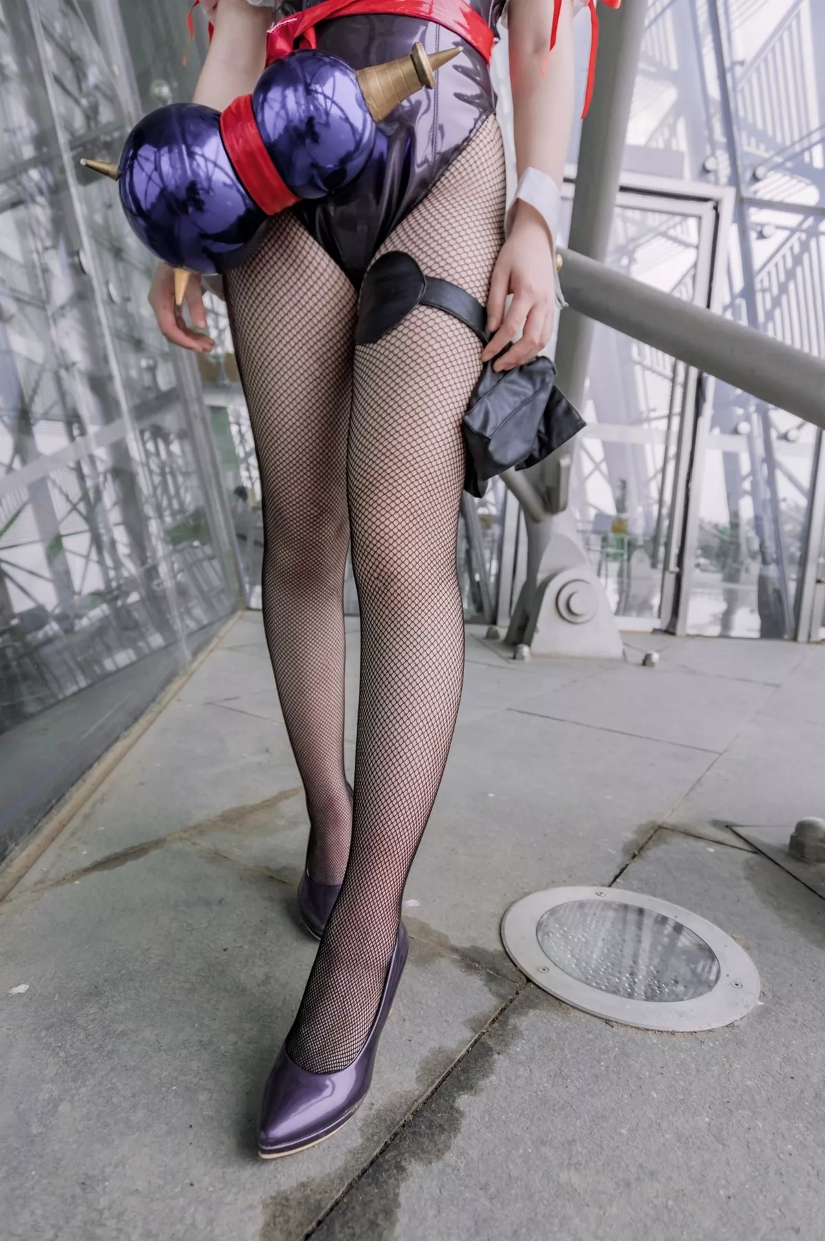 微博妹子Fushii_海堂酒吞兔女郎主题高叉连体衣配黑丝网袜秀完美身材诱惑写真31P
