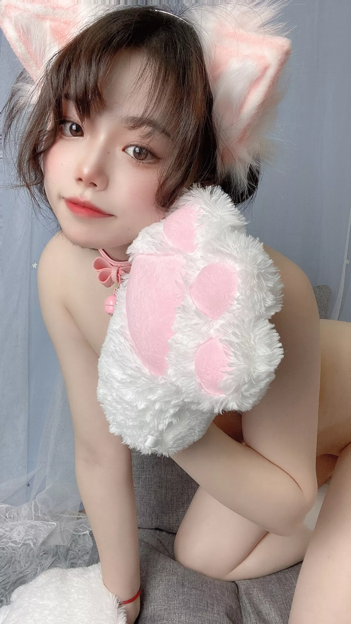 网络美女七月喵子猫咪定制主题私房大尺度露豪乳遮点秀火辣身材极致诱惑写真59P